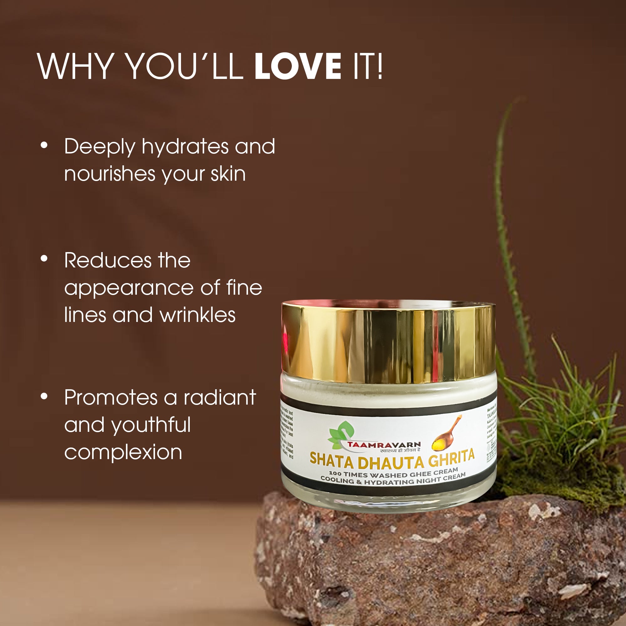 Shata Dhauta Ghrita – 100 Times Washed Ghee Ayurvedic Cream | Taamravarn